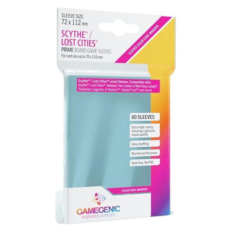 Gamegenic GGS10043 - PRIME Scythe/Lost Cities Hüllen 72 x 112 mm - Transparent (60 Hüllen) (GGS10043)
