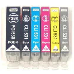 6x Tintenpatronen kompatibel f. Canon Pixma TS-8751 ersetzt Canon PGI-530 und CLI-531 Tintenpatronen