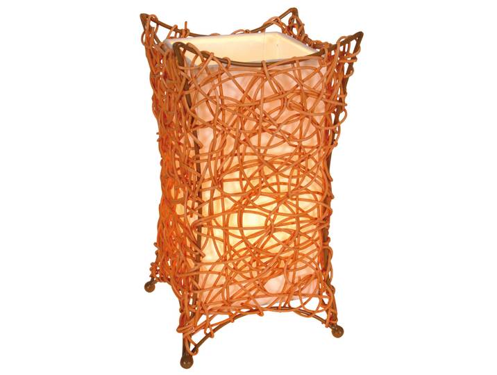 Näve lampe de table en osier ; Couleur : orange\, 339798