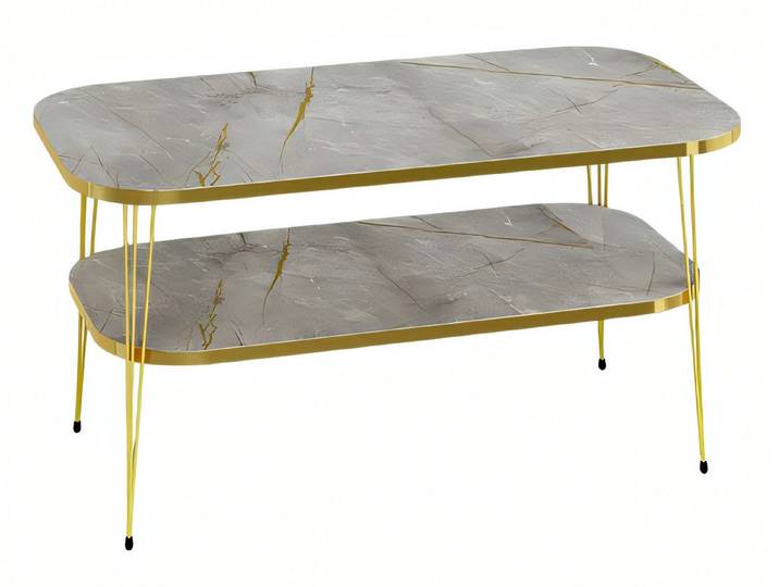 JVmoebel Couchtisch Eleganter grauer Holz-Couchtisch mit modernem Design (Packung), Made in Europe