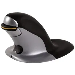 Fellowes Maus Penguin kabellos Größe M beidhändig vertikal schwarz/silber