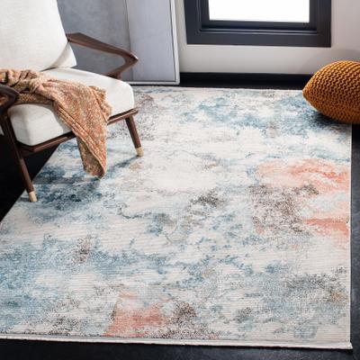 SAFAVIEH Shivan Modern & Contemporary Abstract Blue/Ivory Rug