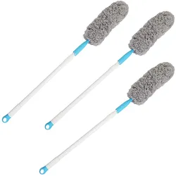 Muxel 3x Staubwedel ausziehbar 100 - 136 cm Mikrofaser Staubwischer und Staubmagnet mit Teleskopstiel