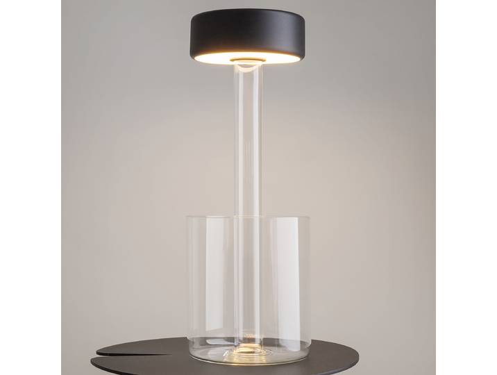 Lampe LED AI Collaboration type A 12 x 35 x 12cm Transparent/Noir/Noir Matériau : Verre, Métal Surface en métal : Laqué Type de métal :