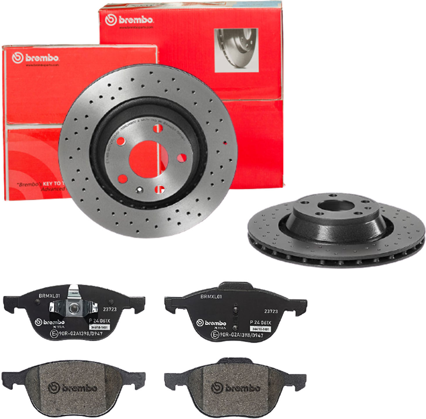 Brembo Bremsensatz-Vorderachse Xtra Line Sk8k0f0do3 Vorderachse Gelocht/innenbel. 320mm 25mm Für Volvo Ford (Changan) Mazda Nissan Mits