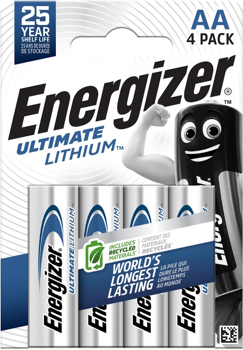 Energizer Ultimate Lithium AA Batteries L91 1.5V Pack of 4