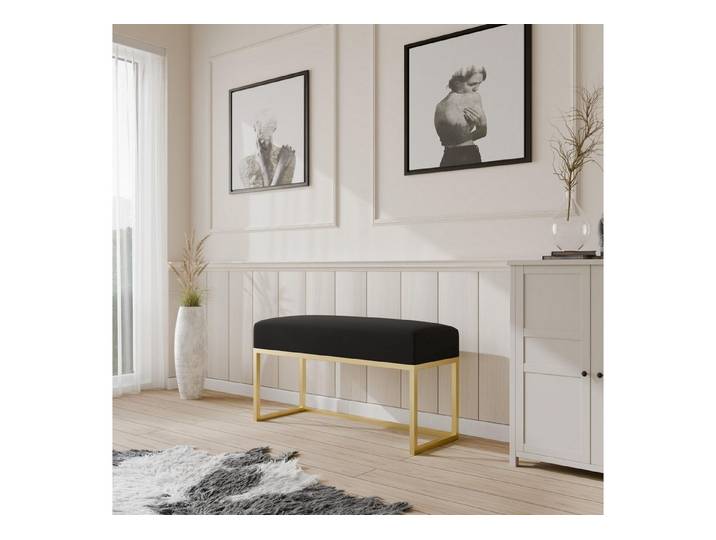 Design Möbel Sitzbank Gepolsterte Sitzbank 80/100 cm mit Metallgestell Modern 1 PT