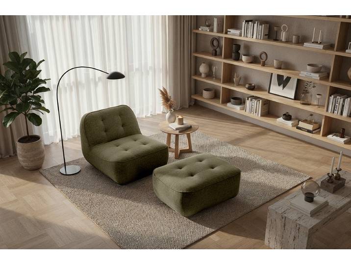 Sessel mit opt. Drehfunktion Grün Webstoff Cilia Keine Funktion 82 x 72 x 95cm
