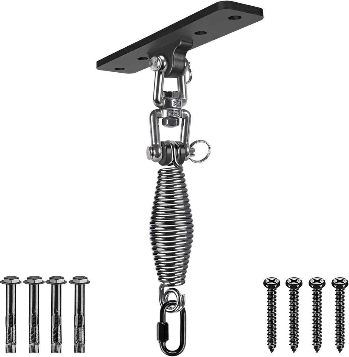 Zware tassenhanger met 360 graden rotatie en karabijnhaak voor wand- of plafondmontage