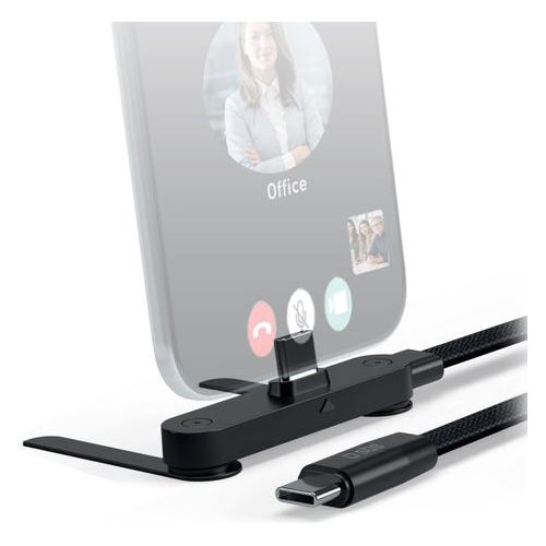 SBS Daten- u. Ladekabel mit Standfunktion, USB-C USB-C, 60W, 1,2m (1.20 m, USB 2.0, 60 W) (TECABLETCCSTAND)