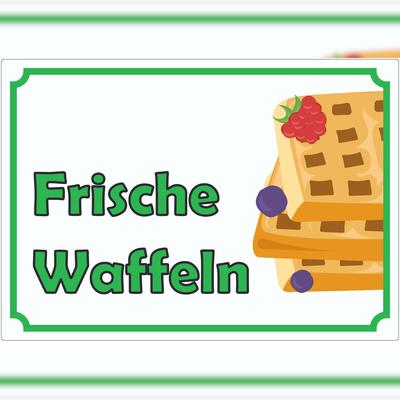 HB-Druck Frische Waffeln Aufkleber A7 (74x105mm)