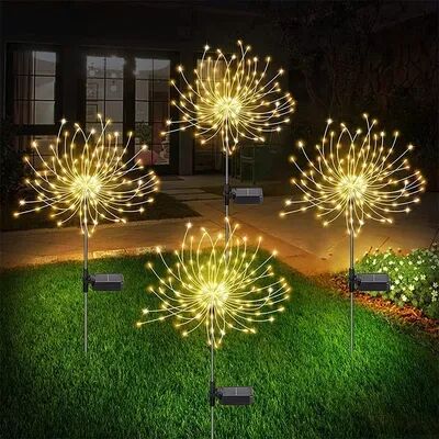 Perfect Picks Market Solar Firework Fairy Lights Outdoor Garden Pathway LED Decor warm White