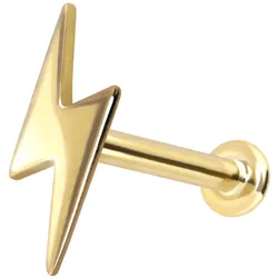 14 Karat Gold Labret mit Push Fit BLITZ