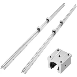 VEVOR Linearführungen SBR20, 2er-Pack 2000 mm Linearschienen & 4 Stk. Gleitblöcke, vollumfänglich gelagerte Welle, Führungsschienen für Schneid-, Schleif-, Fräs- & Bohrmaschinen