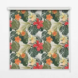 INNENROLLO - Fensterrollo - Rollo - 90x140 cm - Tropische Blumen und Blätter