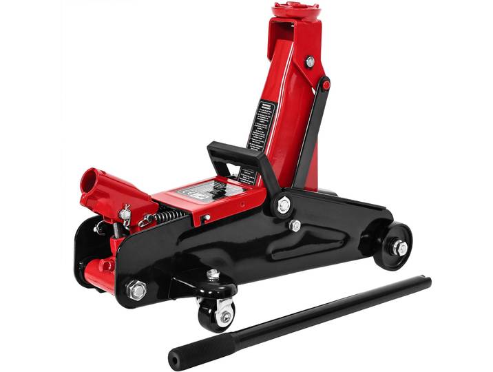 Cric hydraulique « Jack », 2 t, certifié TÜV, poignée de transport - noir/rouge