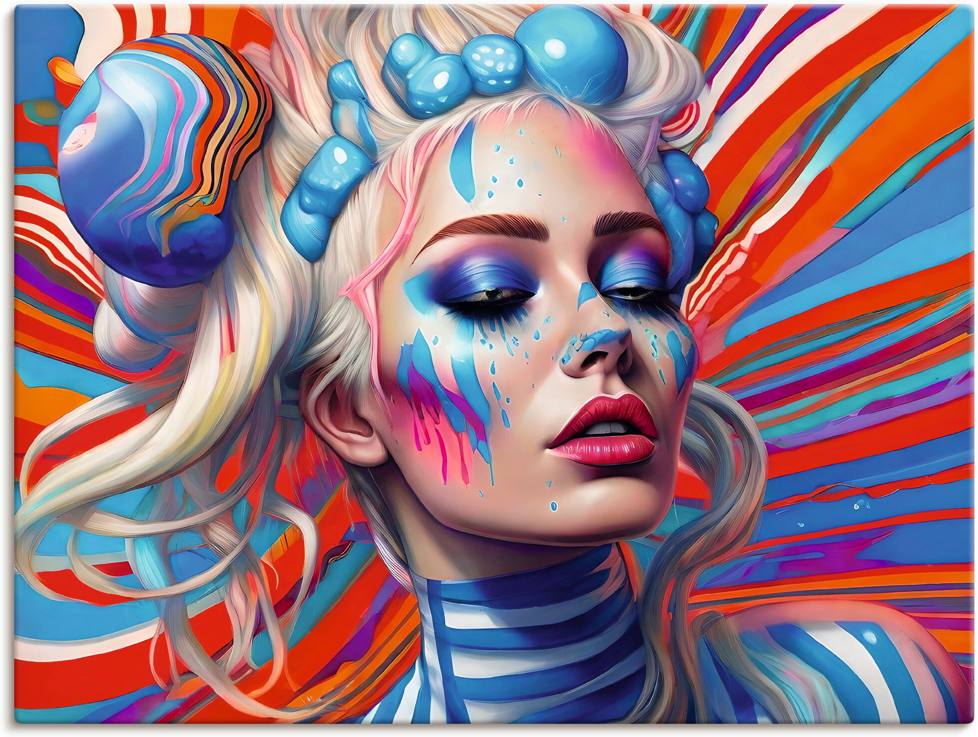 Wandbild ARTLAND "Psychedelisch blond II", farbe bild(er): farbig, B:40cm H:30cm, Bilder, Wandbild, als Alubild, Leinwandbild, Poster, Wandaufkleber in verschied. Grössen farbe bild(er): farbig B/H/T: 40cm x 30cm, Leinwandbild Bilder von Frauen Querformat
