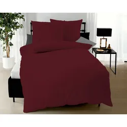 Kaeppel Mako-Satin Bettwäsche Uni 3000/612 burgund  – erhältlich in 3 Größen