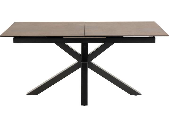 Esstisch ACTONA GROUP Heaven,Tischplatte aus Keramik, ausziehbar - robust & pflegeleicht , braun (schwarz, rostbraun), B:210cm H:76cm T:90cm, Tische, Esstisch, Langlebige Materialien, Stahlgestell, Breite: bis 168/210 cm