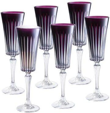 Majestic Gifts Inc. Majestic Gifts European Glass Champagne Flute-Amethyst- Set/6-7 Oz.