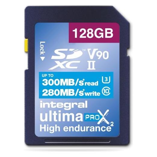 Integral SDXC-Card 128GB Ultima Pro UHS-II V90 (128 GB, SDXC, U3, UHS-II) (INSDX128G-300/280U2)