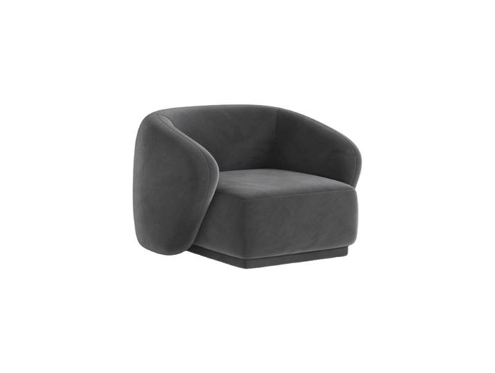 Design Sessel Jane Samt Dunkelgrau chosen by Bloomingloft