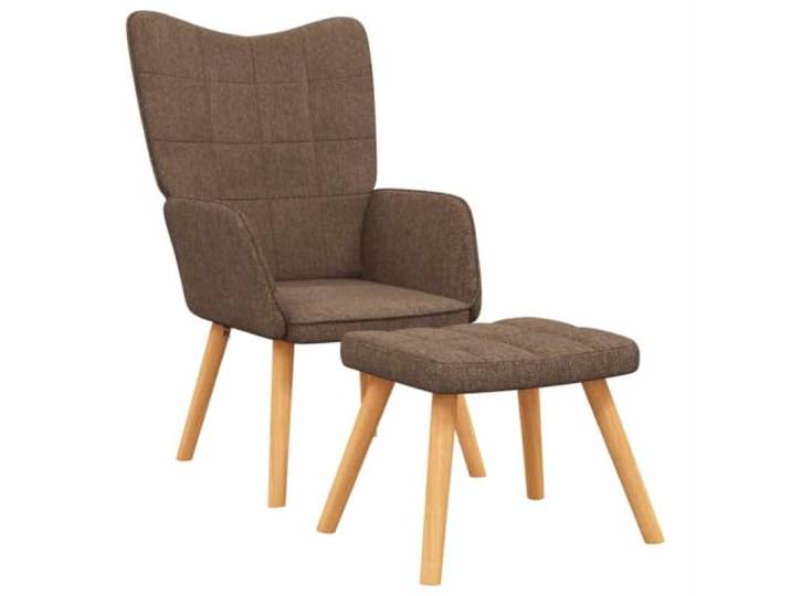 Heofavd Relaxsessel mit Hocker Braun Stoff Polstersessel 2-TLG Set