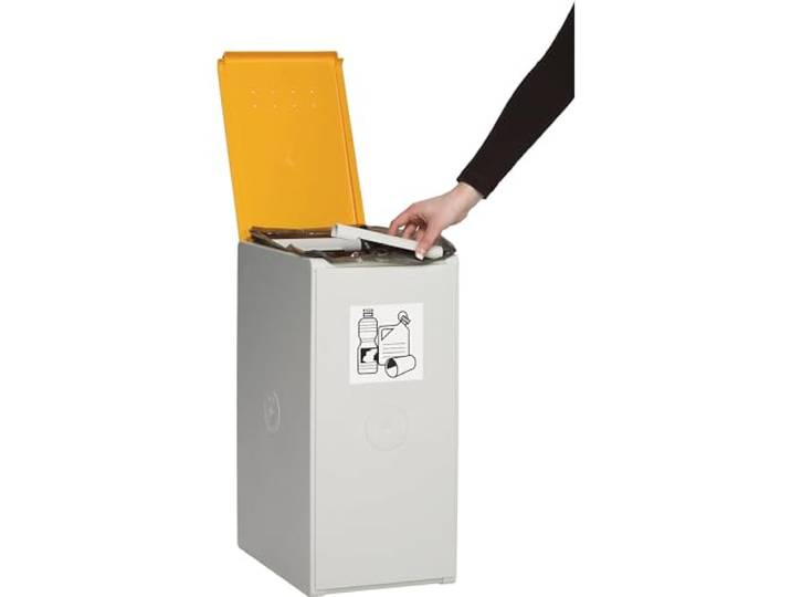 VAR Wertstoffsammler aus Kunststoff Einzelbehälter mit 40 l Volumen, gelb