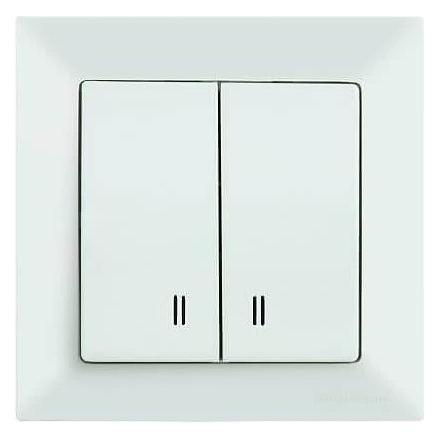 Mutlusan Candela 2-fach Schalter mit Beleuchtung Weiss (31529185)