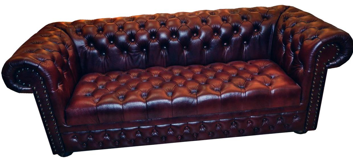 Chesterfield 3-zits lederen bank William III