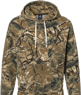 J America JA8871 Triblend Fleece Pullover Hood T-Shirt in Outdoor size Medium 8871
