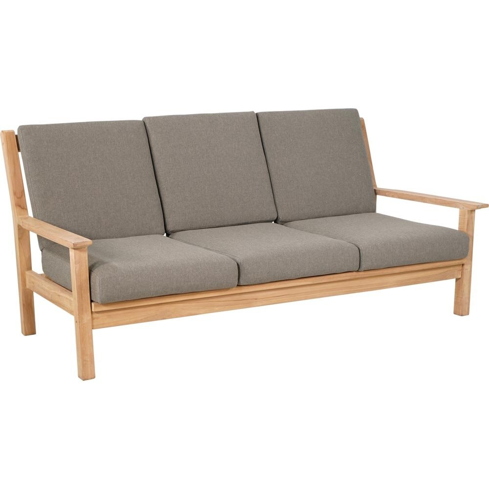 Lesli loungebank van teak met decoratieve kussens, 180 cm