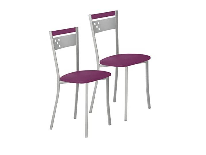 ASTIMESA SCCABBJ Zwei Küchenstühle, Metall, Aubergine, Sitzhöhe 45 cm