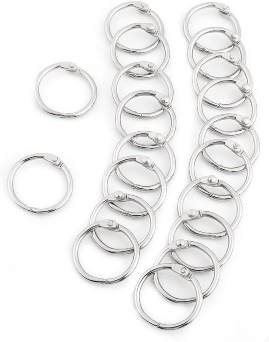 Set van 20 metalen ringhengsels voor meubels en klussen, 25 mm