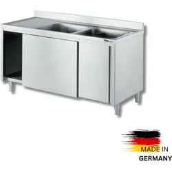 Edelstahl Spülschrank 2 Becken rechts 140 x 70 cm VM EUROPA