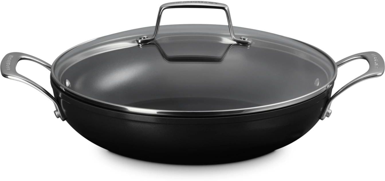 Servierpfanne LE CREUSET "Essential Keramik-Antihaft Ø 28 cm", schwarz, Ø:28cm, Pfannen, Servierpfanne schwarz Ø 28cm