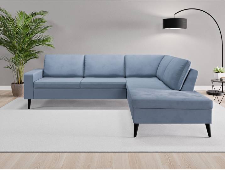 Ecksofa Rio Nr. 3 rechts - Blau (Jeansblau) - Vintage Velours