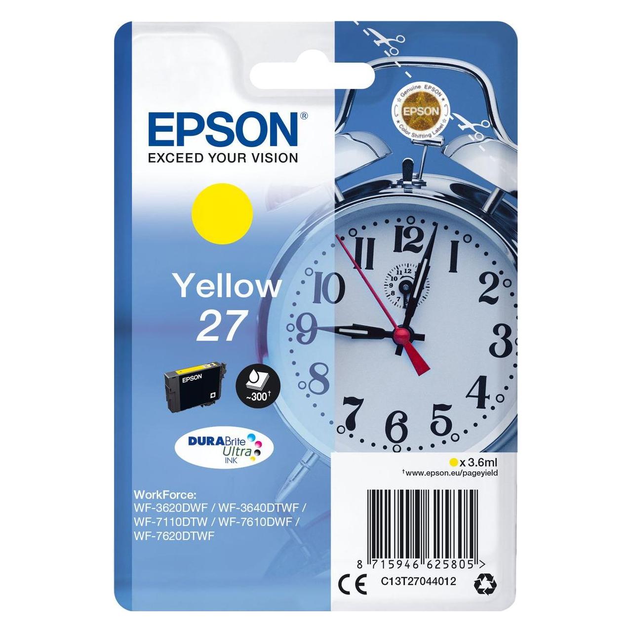Epson 27 - 3.6 ml - Gelb - Original - Blister mit RF- / aktustischem Alarmsignal (Y) (C13T27044022)