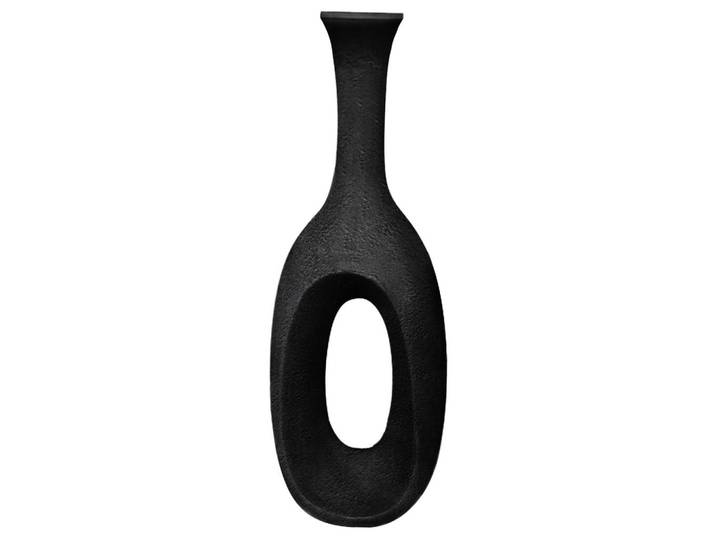 Ambia Home Vase, Schwarz, Kunststoff, oval, 32x91x23 cm, handgemacht, zum Stellen, auch für frische Blumen geeignet, Dekoration, Vase, Bodenvasen