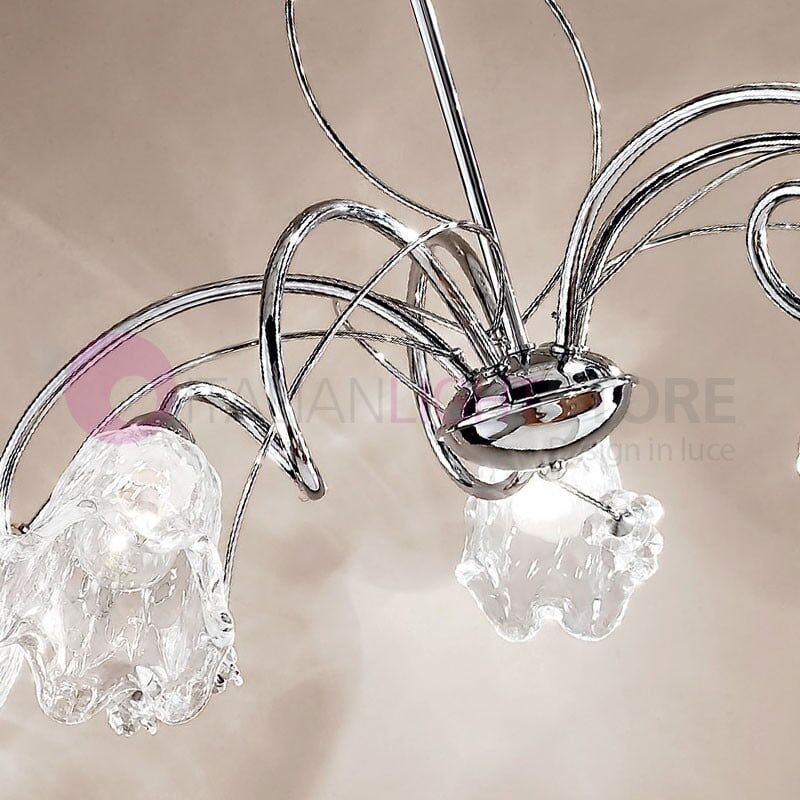 Betta Lampadario 5 Luci Cromato Moderno