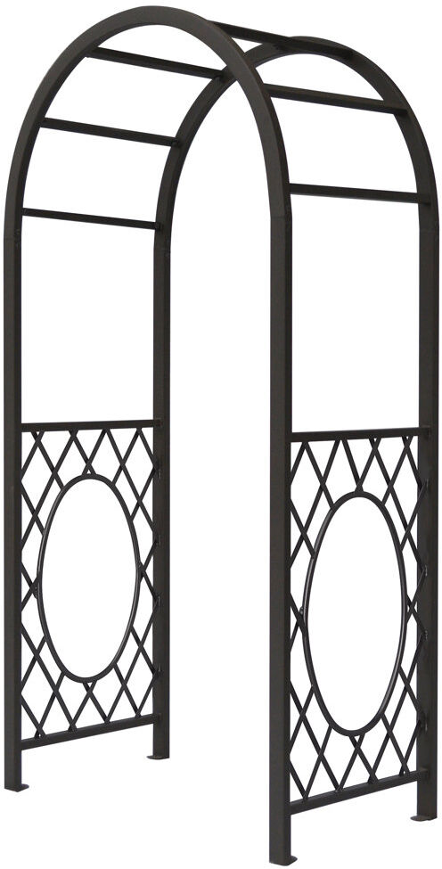 Rowlinson Wrenbury Round Top Arch Grey 220cm H X 110cm W X 61cm D
