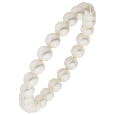 Armband JOBO "Muschelkern-Perlen 8 mm", weiß, Armbänder, Damen, 17cm, Perlen, Armband, weiß 17 cm