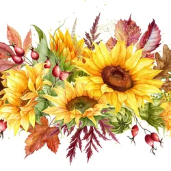 ti-flair 20 Servietten Papier 33x33cm 3-lag Einweg Papierservietten mit Herbststrauß Motiv Partyservietten Motivservietten Lunchservietten