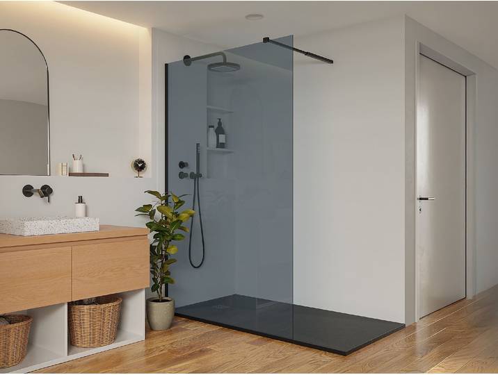 Duschtrennwand italienische Dusche - 120 x 200 cm - Grau - MALIKA