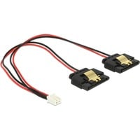 2Pin Buchse > 2x SATA 15Pin Buchse, Y-Kabel schwarz/rot, 20cm
