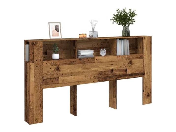 RJPLMFV Bett-Kopfteil, Holz, 200 cm 3 Fächer, modernes Design, Wandbefestigung inklusive