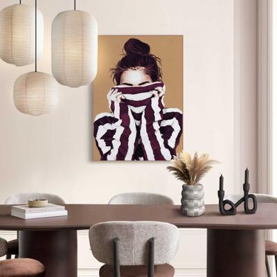 Bild mit Rahmen REINDERS "Verborgener Blick", braun (farbe bild(er): beige), Bilder, B/H/T: 50cm x 70cm x 2,2cm, Menschen, 1 Stk., MDF, Wohnzimmer - Beige - MDF - Frauen - 50x70 cm, B:50cm H:70cm T:2,2cm