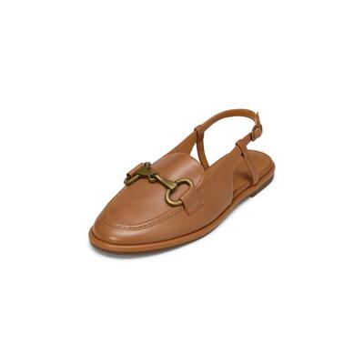 Sandale MARC O'POLO "aus edlem Rindleder", Damen, Gr. 39, Leder, braun (cognac), Obermaterial: 100% Leder, unifarben, Schuhe Sandale