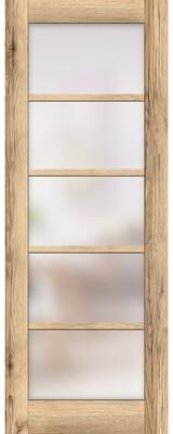 SARTODOORS Quadro 4002 Oak MDF Door Slab with Frosted Glass