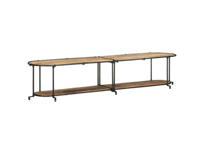 TV-Regal 200x42x40 cm Raues Mangoholz Massives Mangoholz,Eisengestell,Industriestil,TV-Tisch mit Stauraum,Wohnzimmer,Schlafzimmer,Oberplatte für Fernseher
